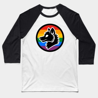 LGBTQ Pride Wolf Anthro Furry Rainbow Logo Baseball T-Shirt